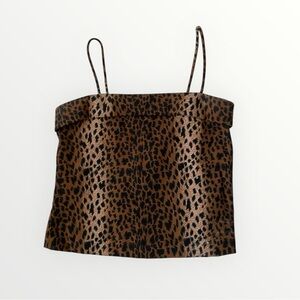 Vintage Cheetah Print Fold Over Top